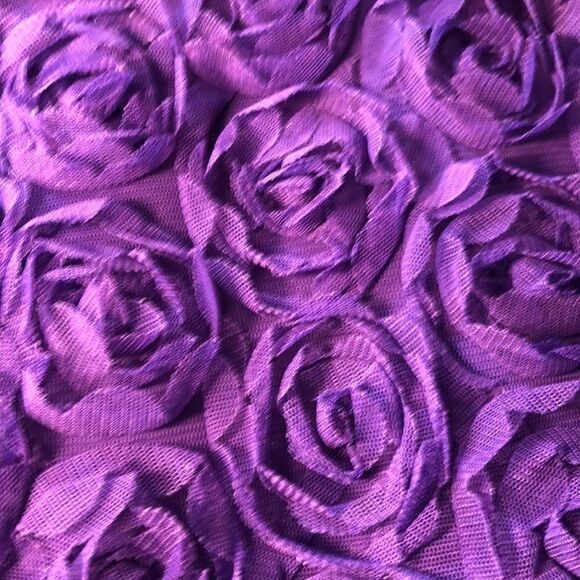 Floral Chiffon & Velvet Dress with crinoline back tie & buttons by Jona Michelle - Picture 9 of 13